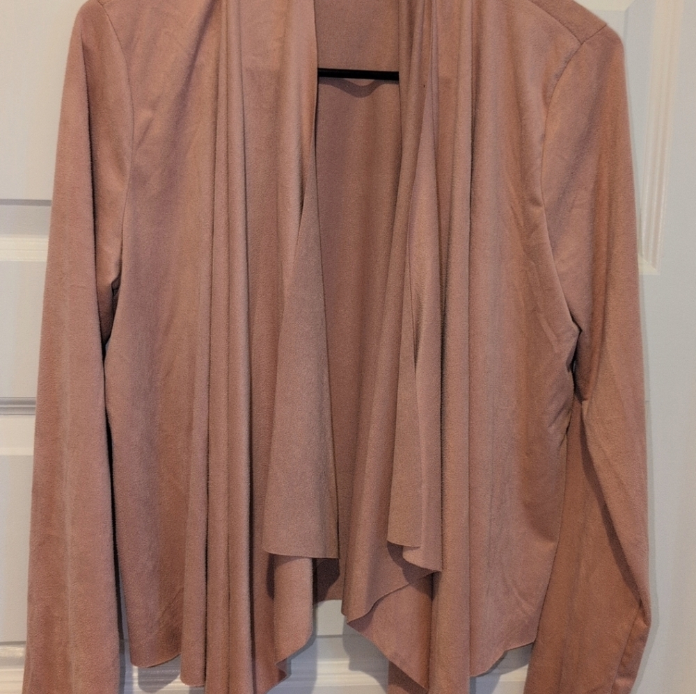 Open-Front Draped Blazer in Dusty Rose - Picture 4 of 13